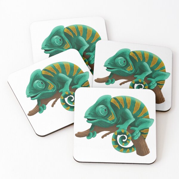 Item preview, Cute Green Chameleon Watercolor Reptile Illustration designed and sold by ZYNORAworld.