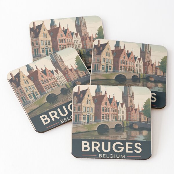 Item preview, Bruges Belgium Vintage Travel Poster | Medieval Canal City Wall Art designed and sold by Timeless Design.
