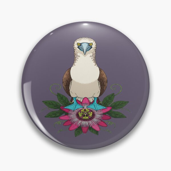 Item preview, Blue-footed Booby Tropical Flower Art designed and sold by BirdsnStuff.
