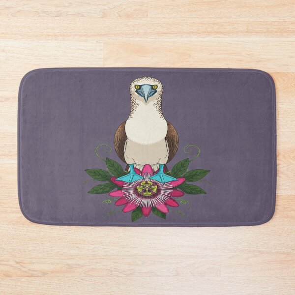 Item preview, Blue-footed Booby Tropical Flower Art designed and sold by BirdsnStuff.
