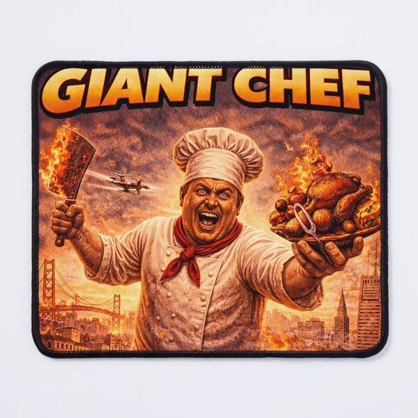 Item preview, Giant Chef Takes Over San Francisco, CA designed and sold by PIXEL POP DESIGNS - Beyond the Norm!.