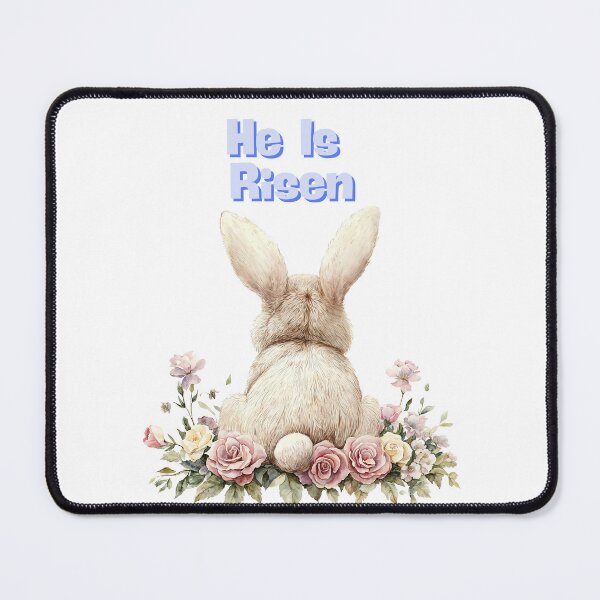 Item preview, He Is Risen Easter Bunny Watercolor  designed and sold by Anastasiia Yurevych.