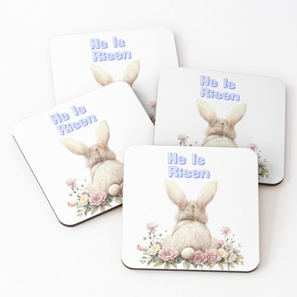 Item preview, He Is Risen Easter Bunny Watercolor  designed and sold by Anastasiia Yurevych.
