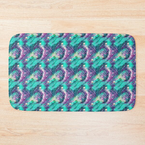 Item preview, Wavy texture in cyan and purple hues embellished with simulated pearls designed and sold by Beleza e Estilo.
