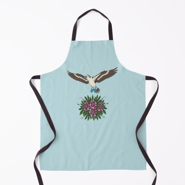 Item preview, Flying Blue-footed Booby Botanical Art designed and sold by BirdsnStuff.