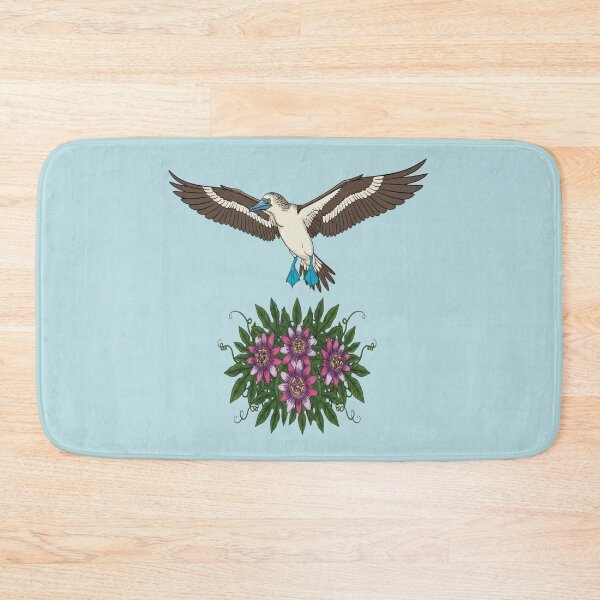 Item preview, Flying Blue-footed Booby Botanical Art designed and sold by BirdsnStuff.