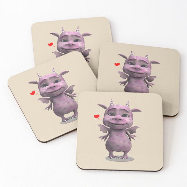 Item preview,  Sweet purple dragon  with hearts kids animation art designed and sold by Natart1004.