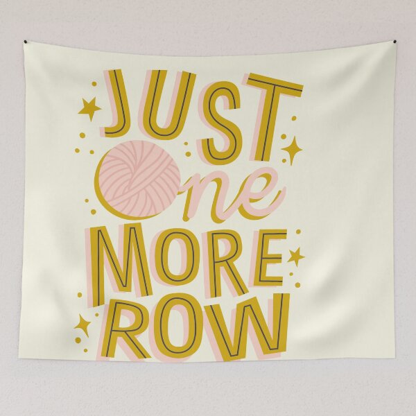 Item preview, Just One More Row - Cute Knitting Quote Art - cream designed and sold by OHBOY! Handmade.