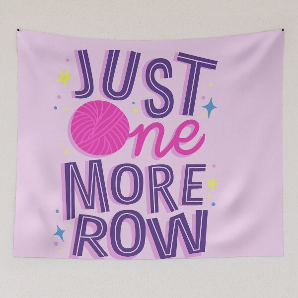 Item preview, Just One More Row - Cute Knitting Quote Art - purple designed and sold by OHBOY! Handmade.