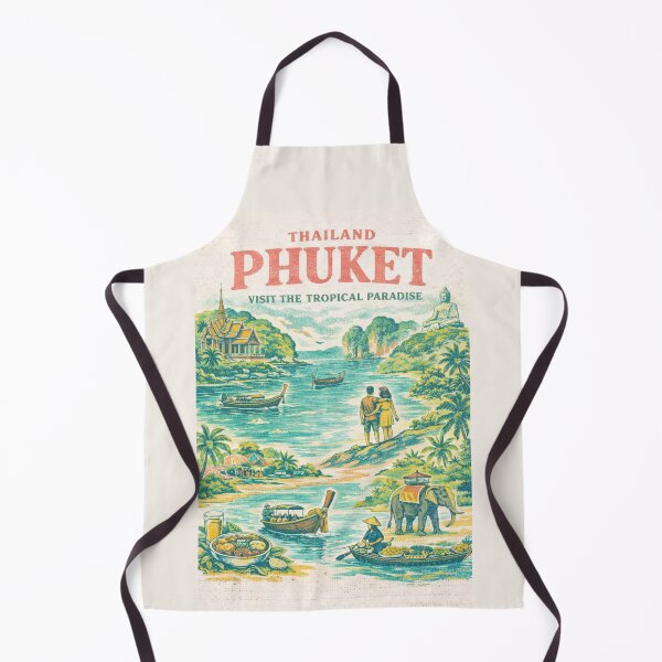 Item preview, Thailand Vintage Travel Poster | Bangkok & Phuket Retro Mid-Century Design | Tropical Wall Art & Travel Tee designed and sold by Eclipse 3699.