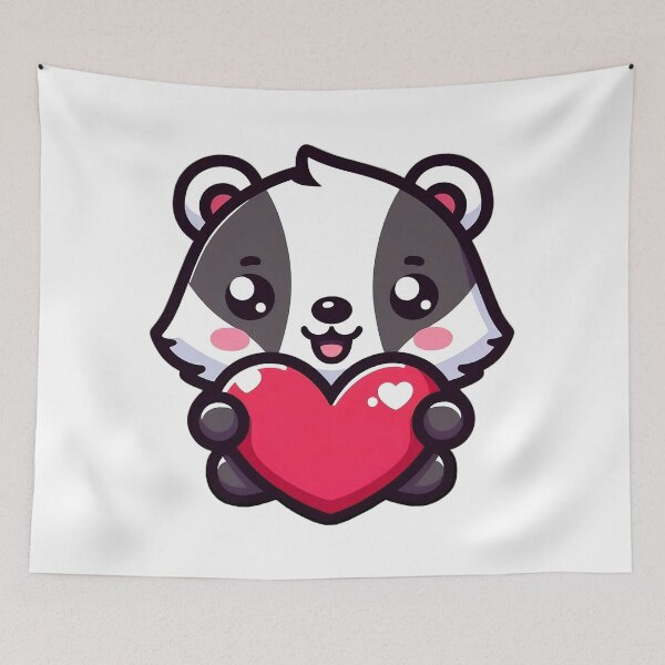Item preview, Cute Badger Holding Heart - Wisconsin Valentine Animal designed and sold by GREENZ0NE.