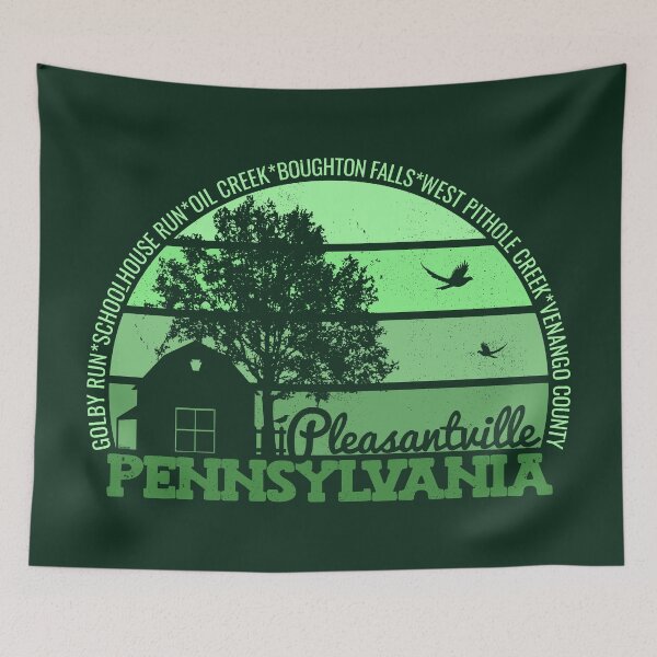 Item preview, Pleasantville Pennsylvania Sunset Retro Vintage Local Pride Logo designed and sold by CRHPOD20.