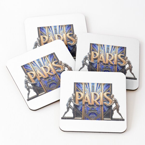 Item preview, Paris Art Deco Mosaic Atlas - Vintage Eiffel Tower Typography Poster designed and sold by FrancophileFun.