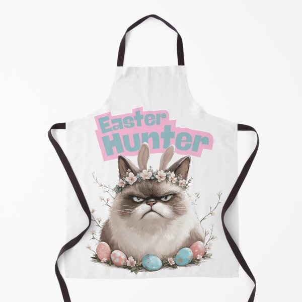 Item preview, Grumpy Easter Hunter Cat Bunny designed and sold by Anastasiia Yurevych.