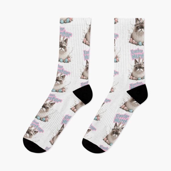 Item preview, Grumpy Easter Hunter Cat Bunny designed and sold by Anastasiia Yurevych.