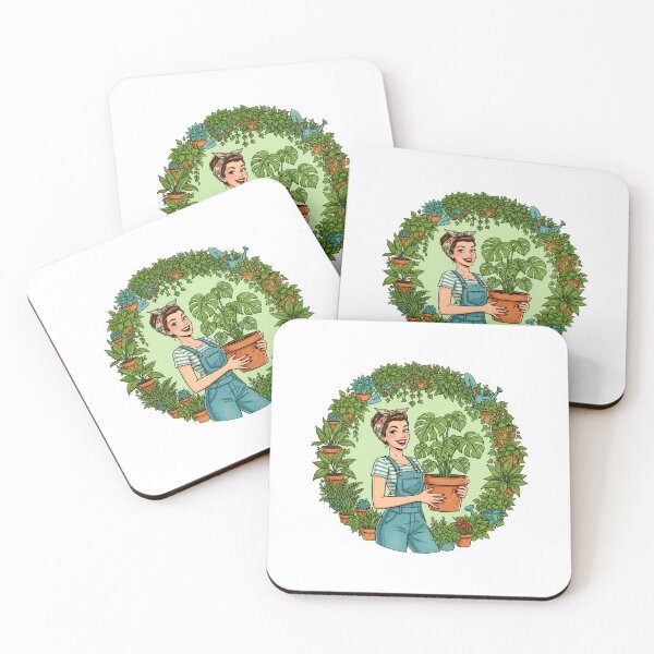 Item preview, Plant Mom Energy – Cozy Gardener Girl with Monstera Houseplant Sticker designed and sold by C3J7.