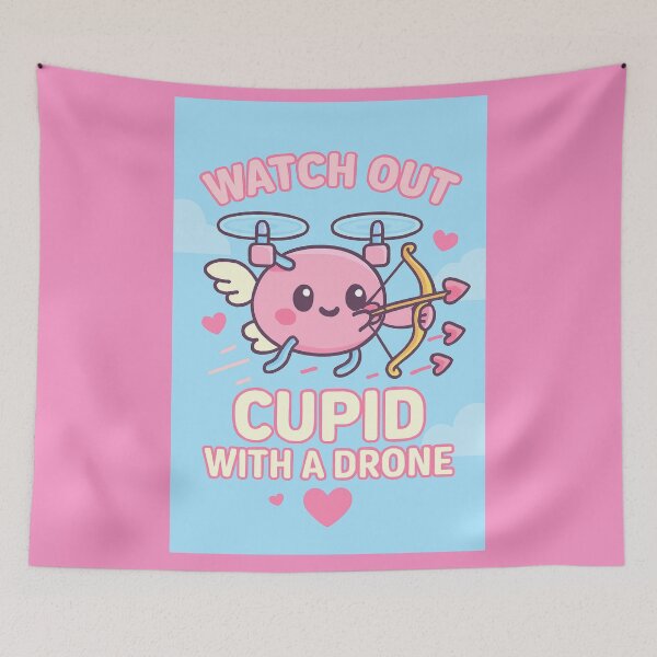 Item preview, watch out, cupid with a drone designed and sold by JI-PIXEL-PLACE.