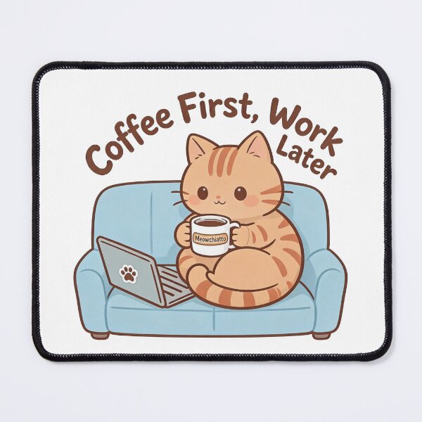 Item preview, Cute Cat Coffee Lover – “Coffee First, Work Later” Funny Work From Home Design designed and sold by truongloc246.