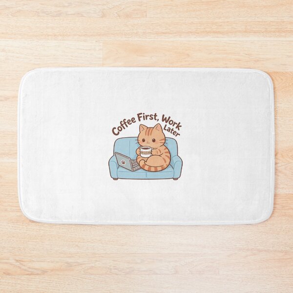 Item preview, Cute Cat Coffee Lover – “Coffee First, Work Later” Funny Work From Home Design designed and sold by truongloc246.