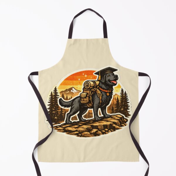Item preview, Black Lab Hiking Gear – Backpack Boots Retro Outdoor Adventure designed and sold by PawPrintCustom.
