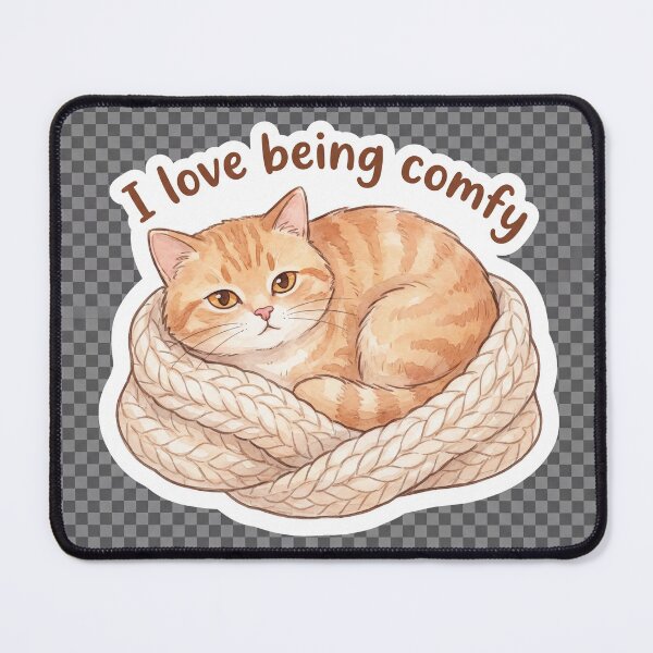 Item preview, Cute I love being Comfy Kitten cartoon design designed and sold by Vintage Designs +.