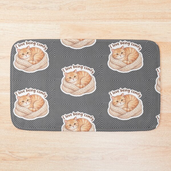 Item preview, Cute I love being Comfy Kitten cartoon design designed and sold by Vintage Designs +.