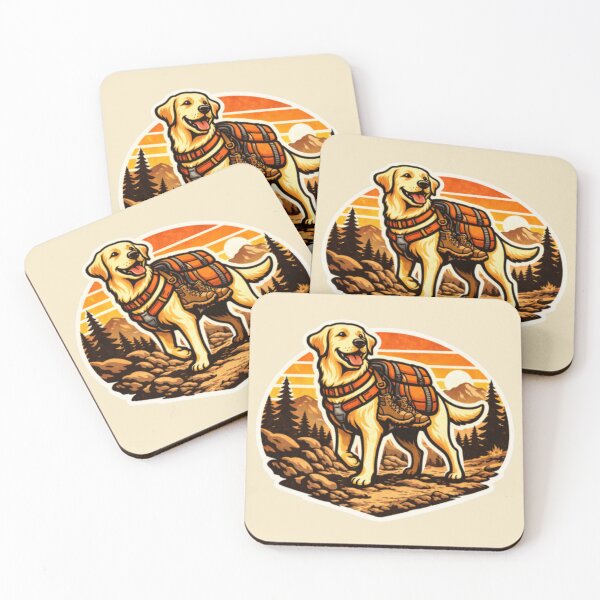Item preview, Golden Lab Hiking Gear – Backpack Boots Outdoor Adventure Dog designed and sold by PawPrintCustom.