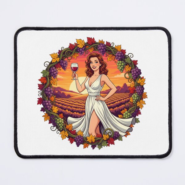 Item preview, Wine Lover Goddess – Vineyard Sunset & Grapes Sticker designed and sold by C3J7.