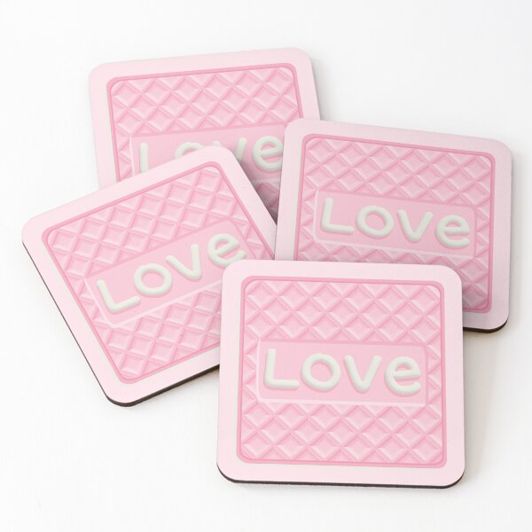 Item preview, Milk Strawberry Pink Wafer Cookie Love designed and sold by miavaldez.