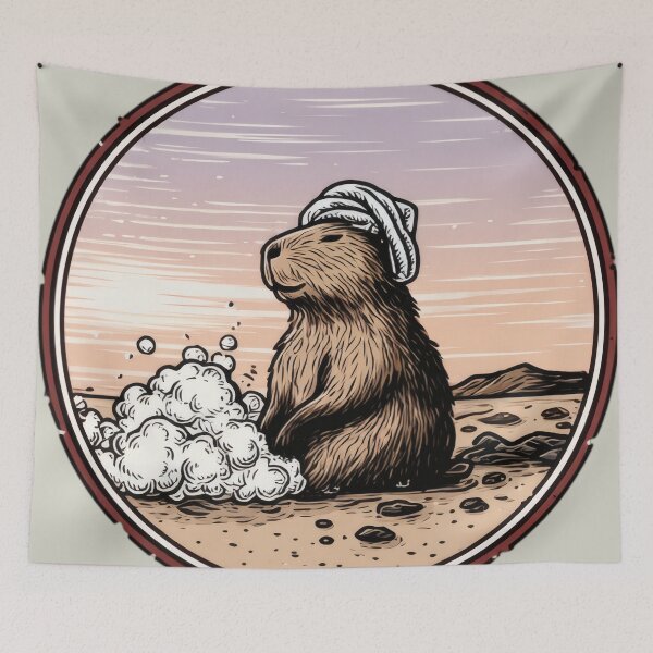 Item preview, Capybara Hot Springs Badge designed and sold by T-pocket.