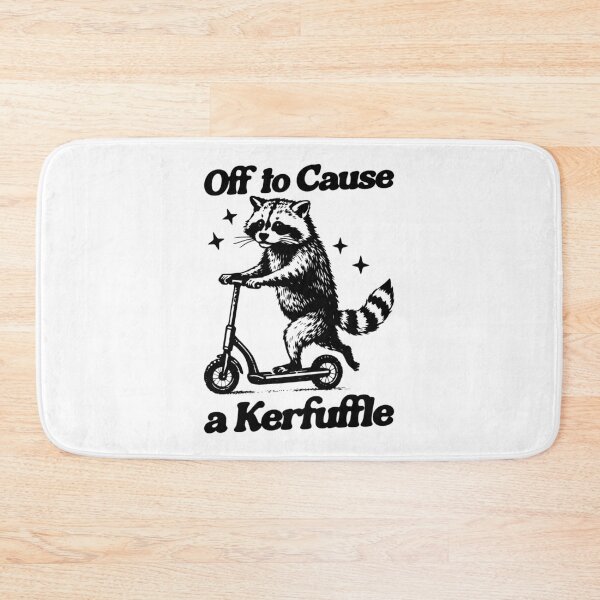 Item preview, Off to Cause A Kerfuffle Funny Raccoon Scooter designed and sold by gear-posters.