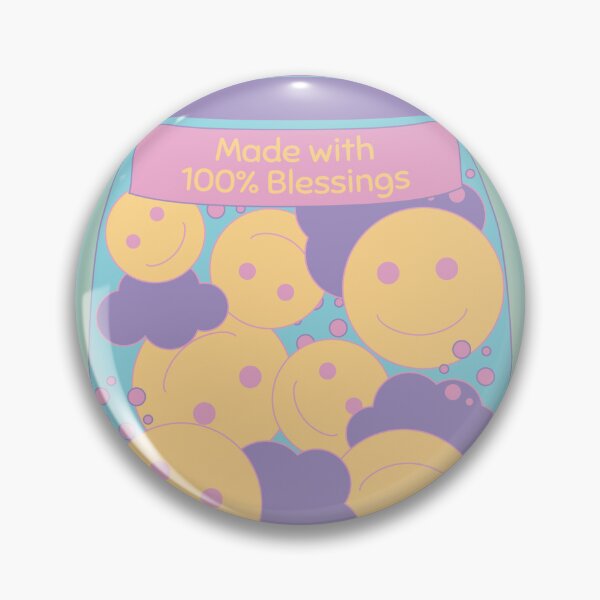 Item preview, Made With 100% Blessings – Cute Valentine’s Day Gift, Pastel Smiley Jar, Positive Love Art designed and sold by Cuuut.design.