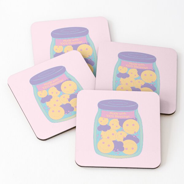 Item preview, Made With 100% Blessings – Cute Valentine’s Day Gift, Pastel Smiley Jar, Positive Love Art designed and sold by Cuuut.design.