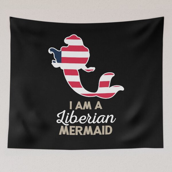 Item preview, Liberia Flag Liberian Mermaid designed and sold by countryflags.
