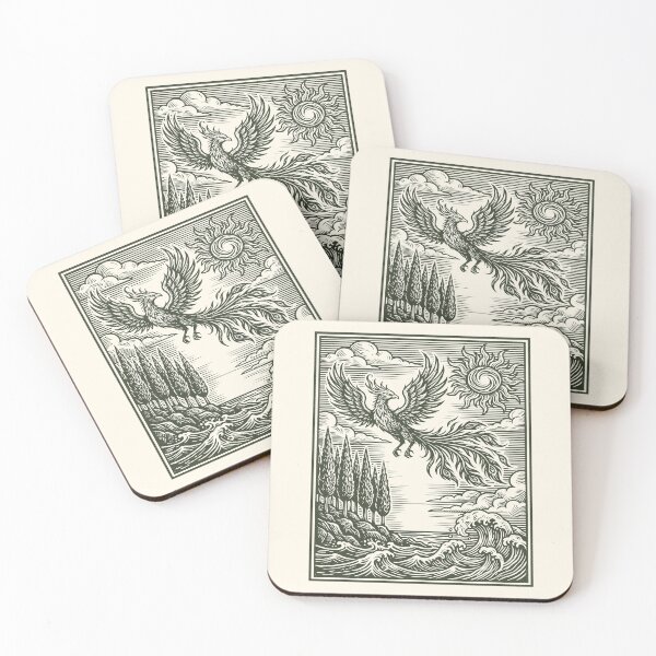 Item preview, Legendary Phoenix Folk Art Vintage Mythical Bird  designed and sold by Y-Vibes.