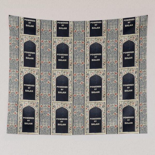 Item preview, Sacred Arch: Floral Mihrab Islamic Prayer Rug Art (Navy/Red V.1) designed and sold by D-Islamic.