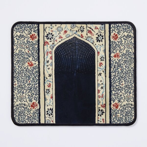 Item preview, Sacred Arch: Floral Mihrab Islamic Prayer Rug Art (Navy/Red V.2) designed and sold by D-Islamic.