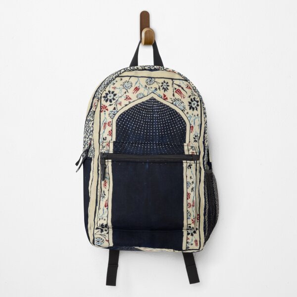 Item preview, Sacred Arch: Floral Mihrab Islamic Prayer Rug Art (Navy/Red V.2) designed and sold by D-Islamic.