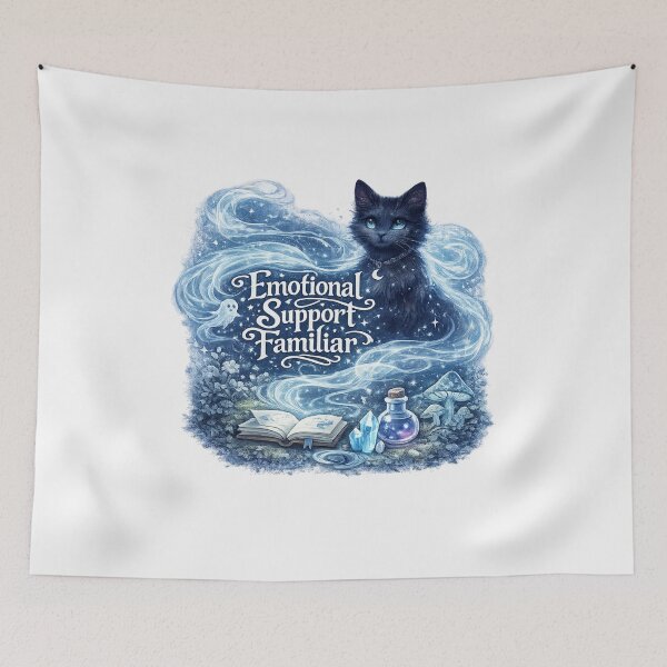 Item preview, Emotional Support Familiar — Ghostly Black Cat Magical Whimsical Design designed and sold by WyrmInq.