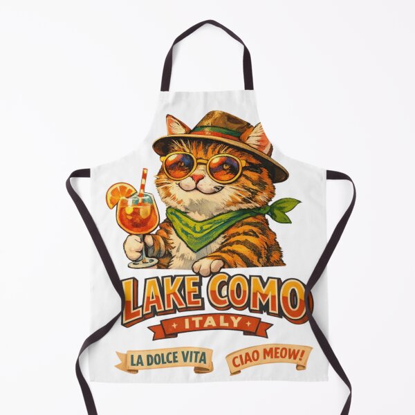 Item preview, Charming Lake Como Cat with Cocktail designed and sold by sp-dezigns.