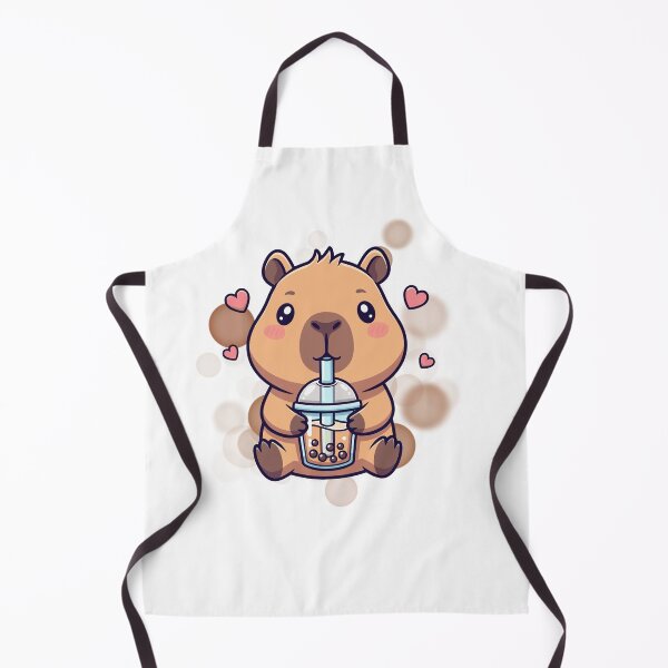 Item preview, Capybara Holding Bubble Tea – Cute Illustration designed and sold by iamKRUK.