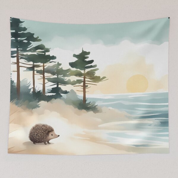 Artikelvorschau, Igel am Strand entworfen und verkauft von CalmnessbyChoice.