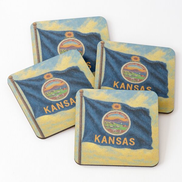 Item preview, Kansas State Flag designed and sold by TinCatOutPost.
