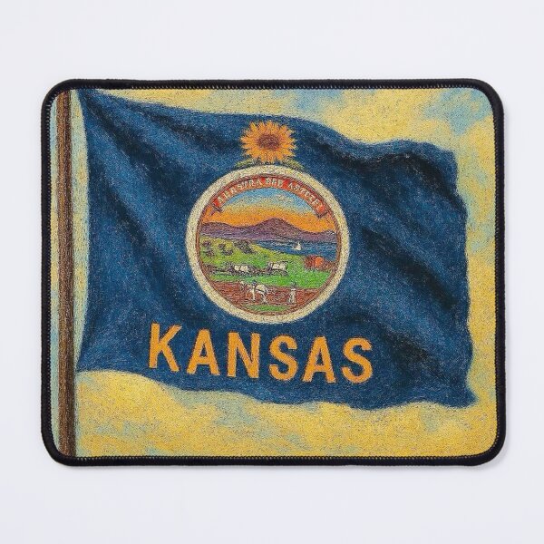 Item preview, Kansas State Flag designed and sold by TinCatOutPost.