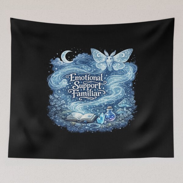 Item preview, Emotional Support Familiar — Ghostly Blue Moth Magical Whimsical Design designed and sold by WyrmInq.