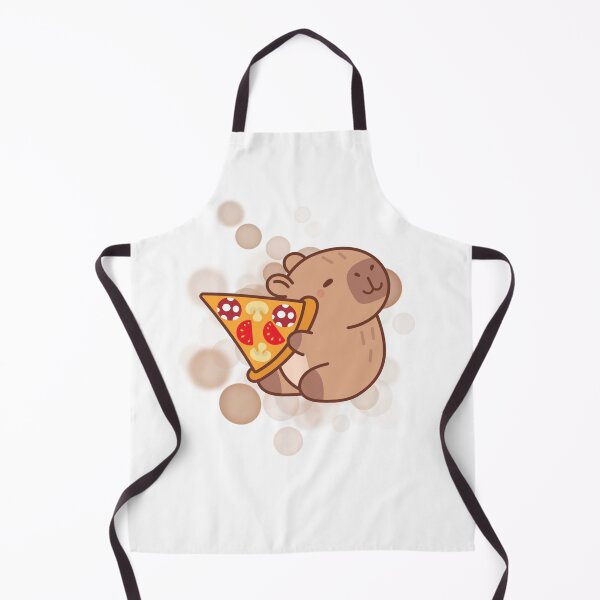 Item preview, Capybara Holding a Slice of Pizza – Cute Illustration designed and sold by iamKRUK.