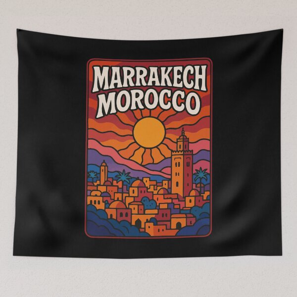 Item preview, Marrakech Morocco Trippy Art Travel designed and sold by TomFrontierArt.