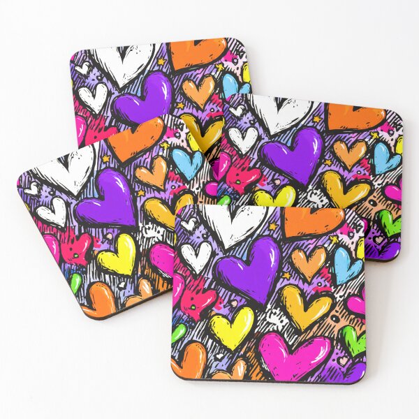 Item preview, Colorful Comic Hearts Pop Art designed and sold by djovan.