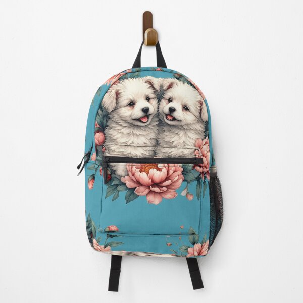 Item preview, Tibetan Terrier puppies among peony flowers. designed and sold by Natalia-Vlad.