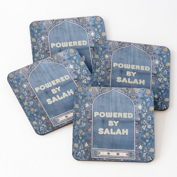 Item preview, Powered by Salah: Floral Mihrab Islamic Prayer Rug Art (Royal Blue V.1) designed and sold by D-Islamic.